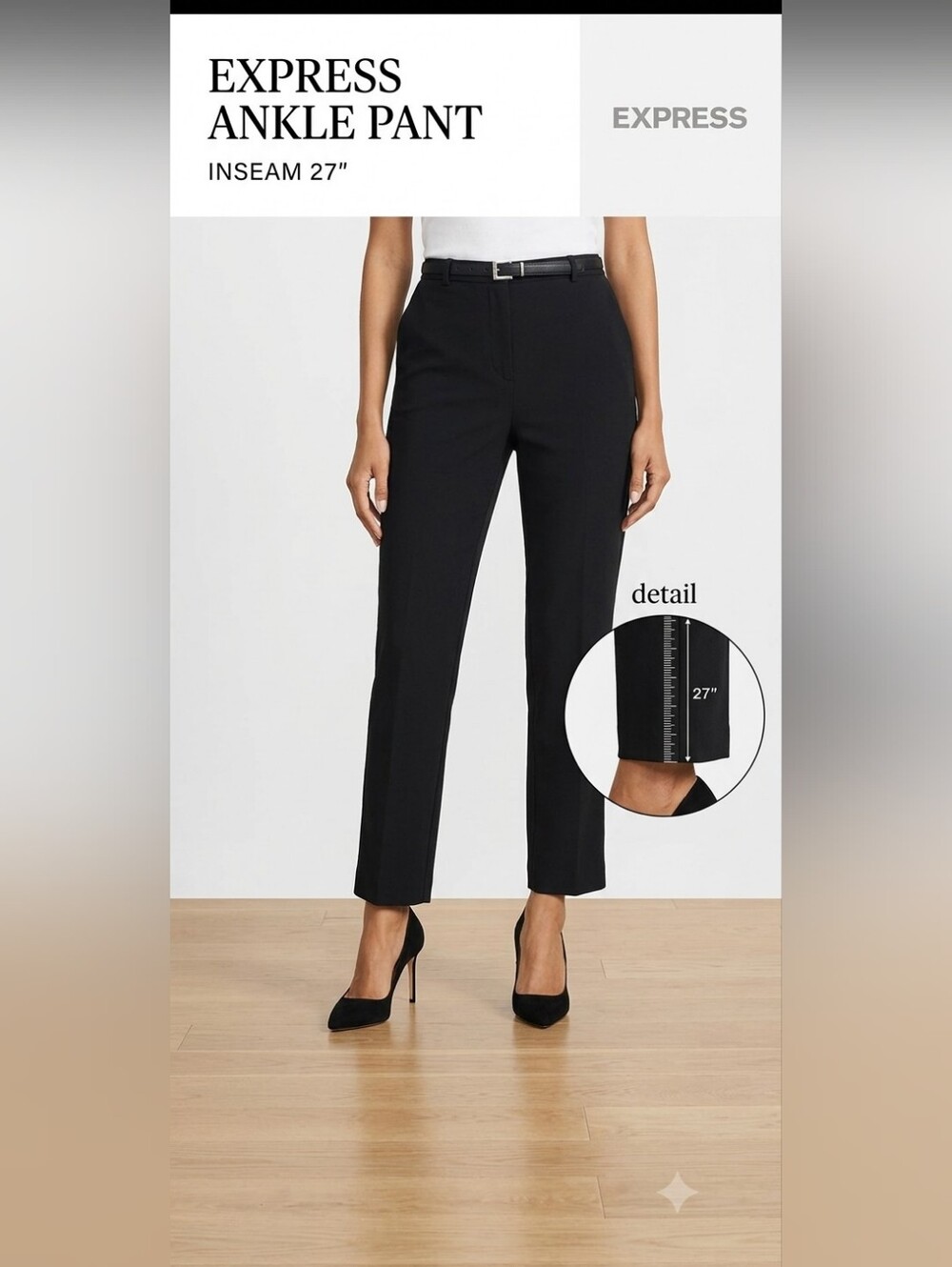 Express Black Editor Ankle Pant - 27" Inseam - NWT - Sz XXL